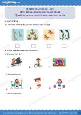 Đề thi học kì 1 Tiếng Anh 4 iLearn Smart Start - Đề số 3